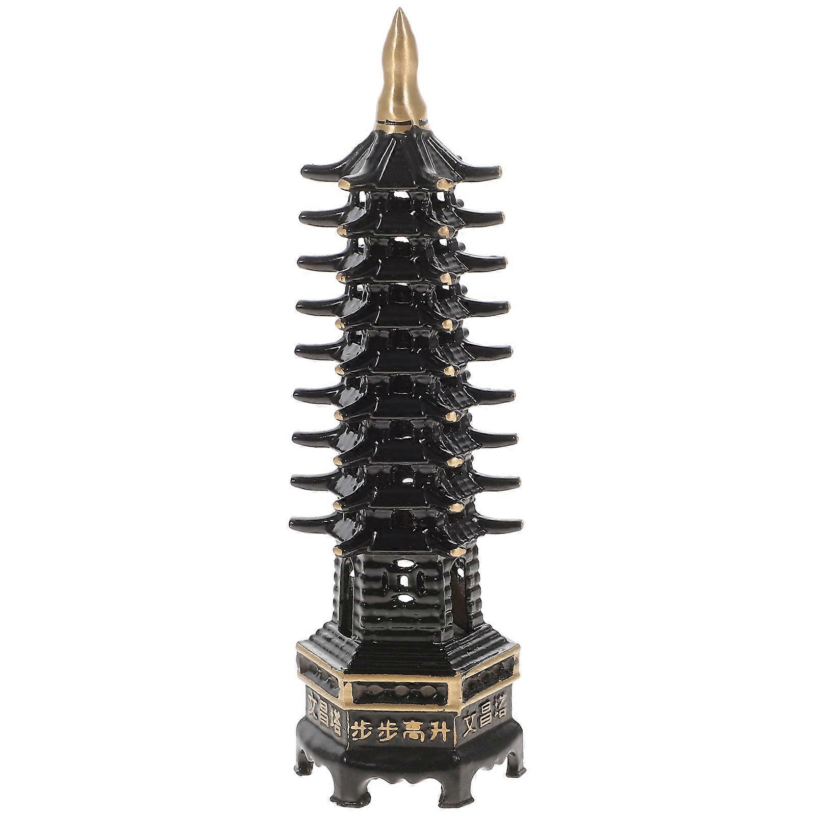 Wenchang 3Pcs Decorative Tower Statues For Office Restaurant Home Decor Featuring Retro Style