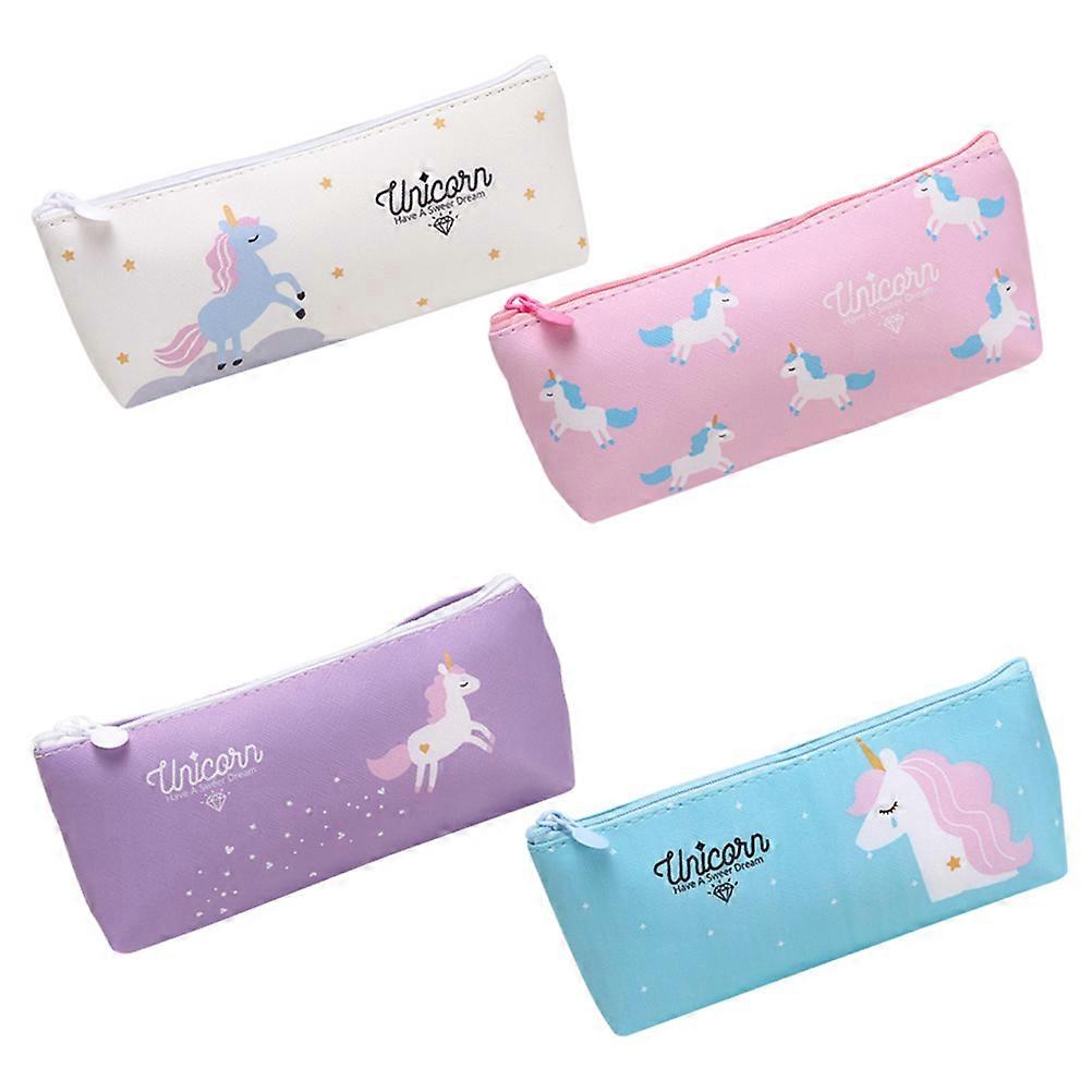 Pencil Case for Writing Tools Storage 4Pcs Assorted Color Pouch