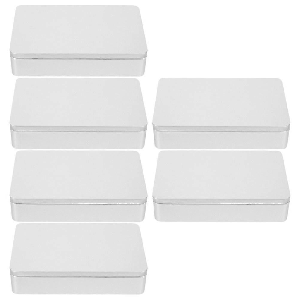 30 Pcs Rectangular Tinplate Jewelry Boxes Storage Organizers For Household Use In Silver Color Compact Size