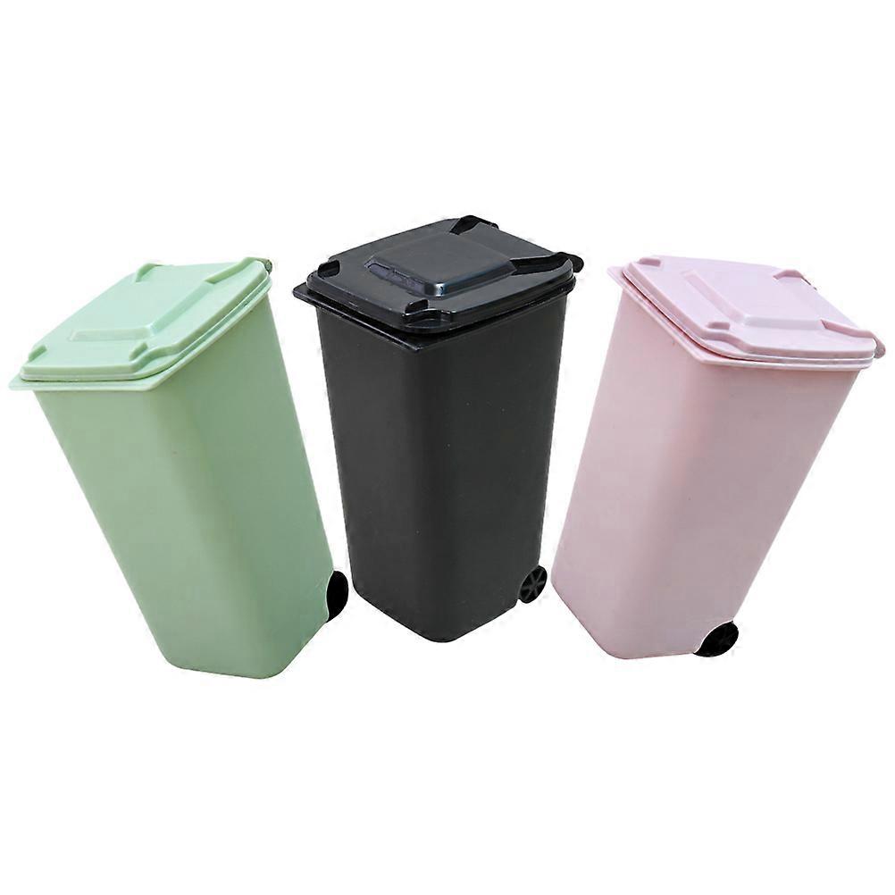 Trash Can Mini Trash Can with Cover for Desktop Use 15Pcs Multi-Function