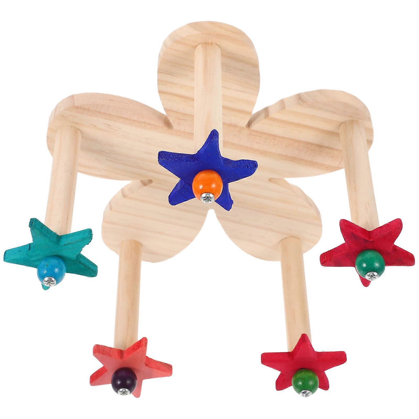 Bird Wheel Toy Parrot Perch Increase Activity Space Assorted Color Rotating 1Pcs
