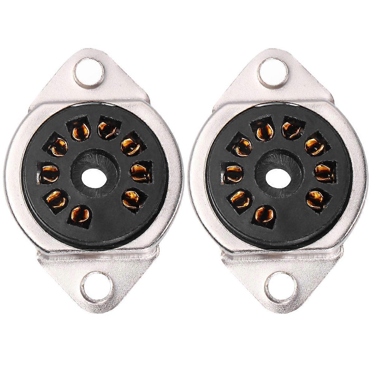 Guitar Tube Base Black Golden for Audio Amplifier 4Pcs 9-Pin Tube Socket