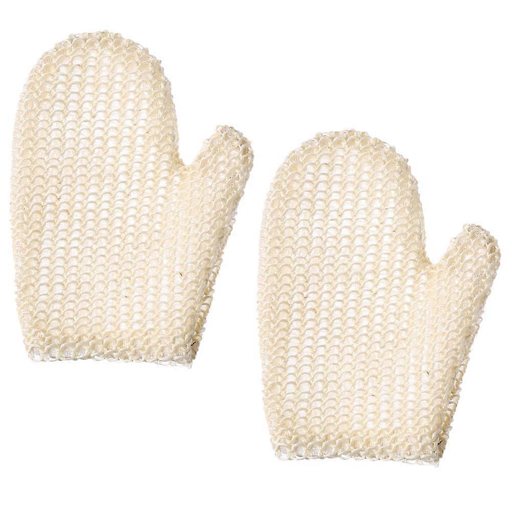 Honeycomb Exfoliating Glove 2Pcs Scrubber for Body Shower Beige Material Accelerates Metabolism