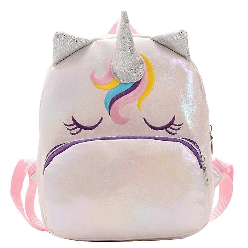 Pink Unicorn Schoolbag Children Backpack for Storage Use 2Pcs PU Material