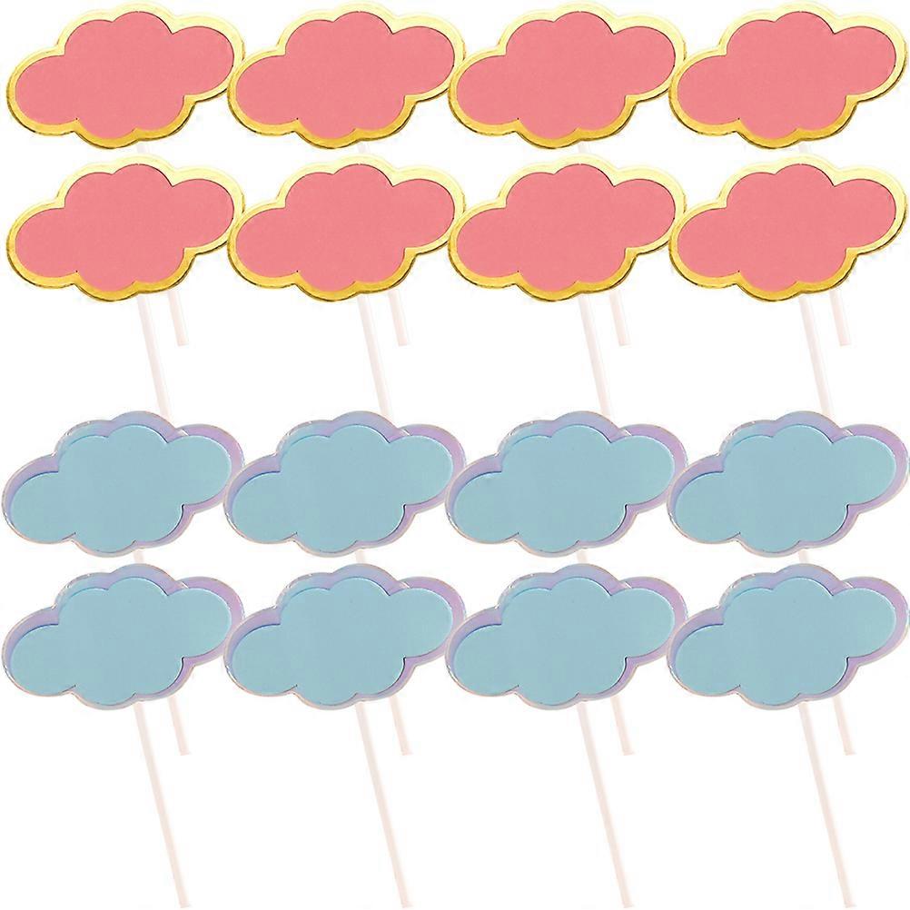 Cloud Cupcake Toppers Writable Cupcake Picks for Decoration 60Pcs Assorted Color
