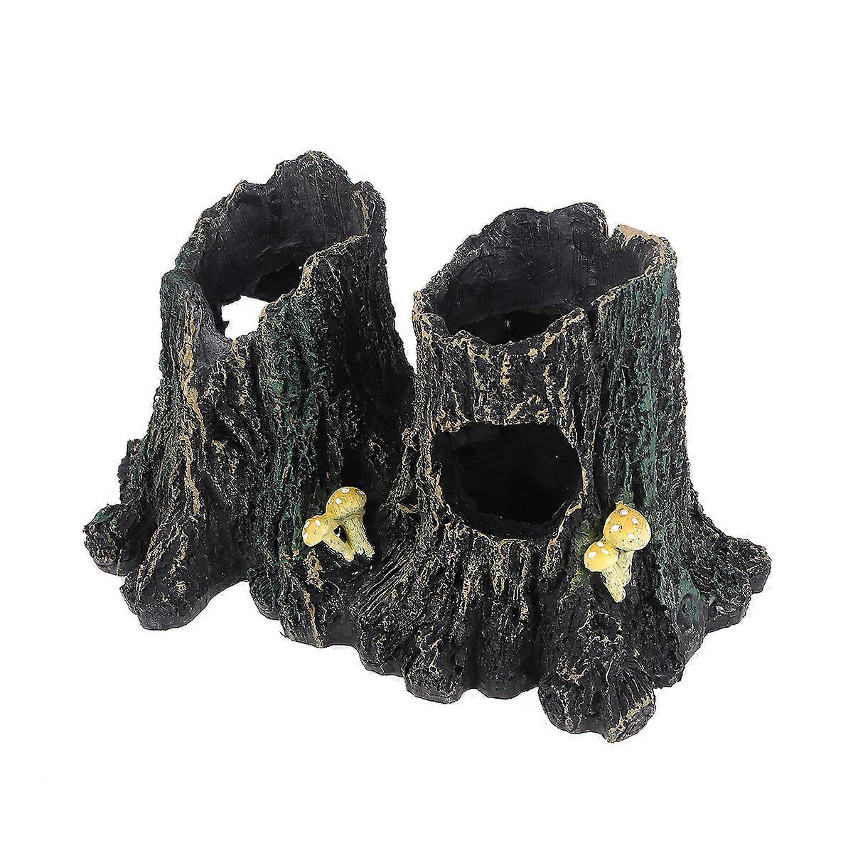 Fish Tank Decoration Resin Reptile Hide Rest Cave Three Pieces Set