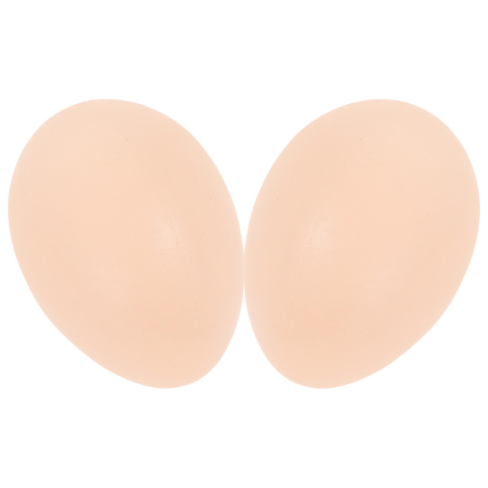 Fake Chicken Eggs PVC Material for Kids Playing 2Pcs Decorative Simulation Eggs