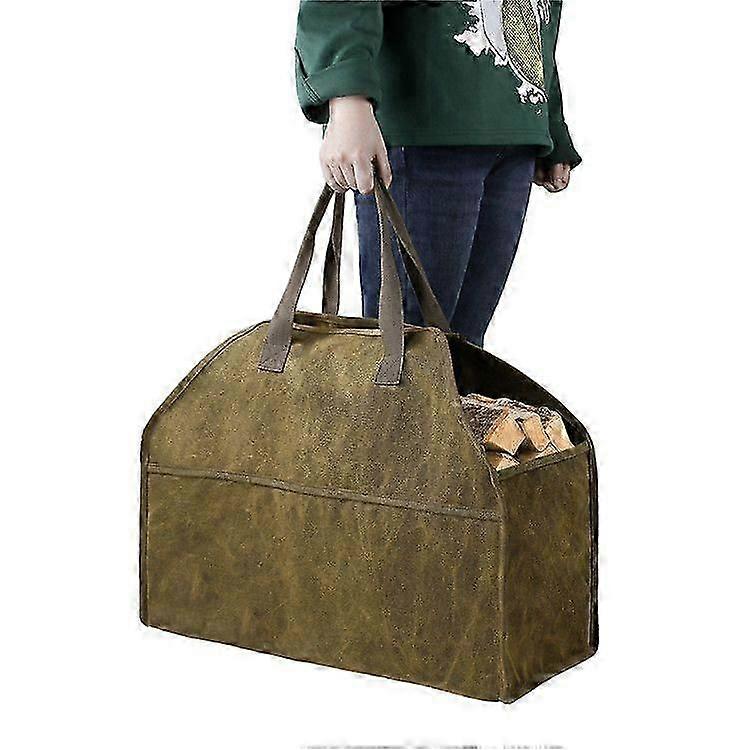 Canvas Firewood Tote Bag, Extra Large, Durable, Ideal for Fireplaces, Wood
