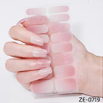 16 Pieces Nail Stickers, 3D Hot Stamping Caramel Color Shiny Starry Sky Nail Polish Film with Nail File