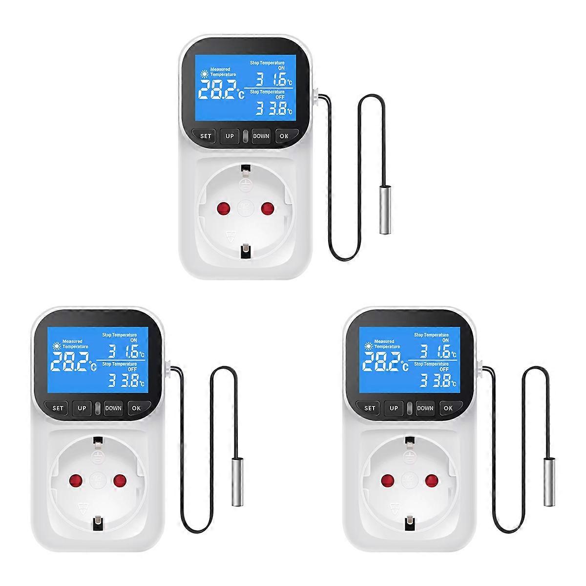 Digital Temperature Controller Socket Outlet Thermostat EU Plug