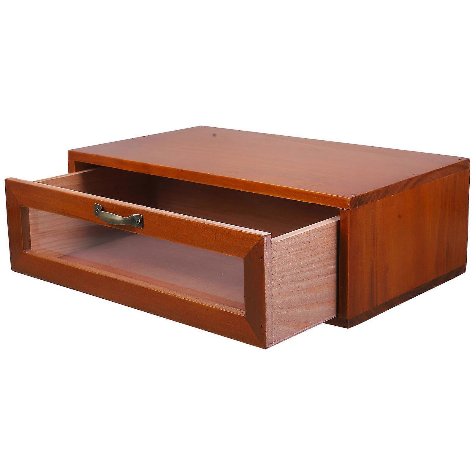 Drawer Style Storage Box Desk Organizer for Storage Use 2Pcs Wood Organizer