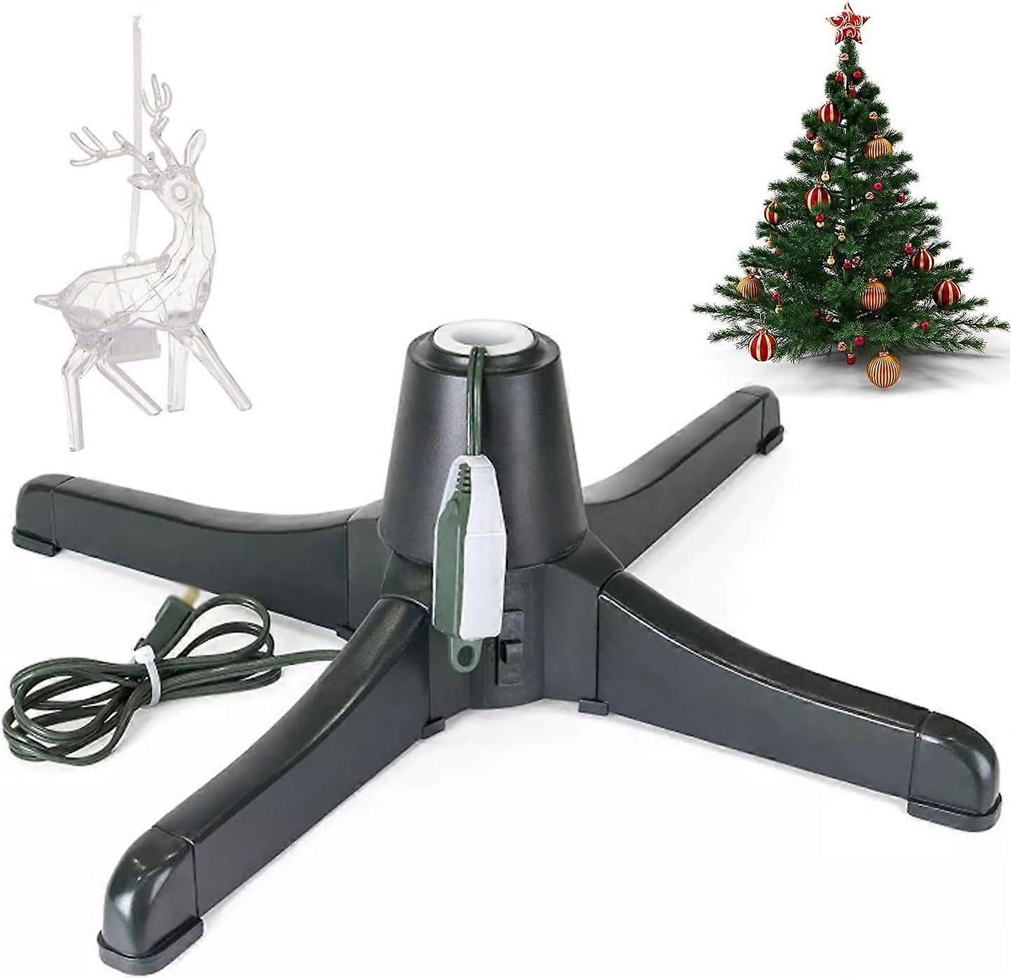 Rotating Christmas Tree Stand 360 Degree, Adjustable Metal Tree Holder, Portable Stand, Fits 0.91.25 Inch Poles