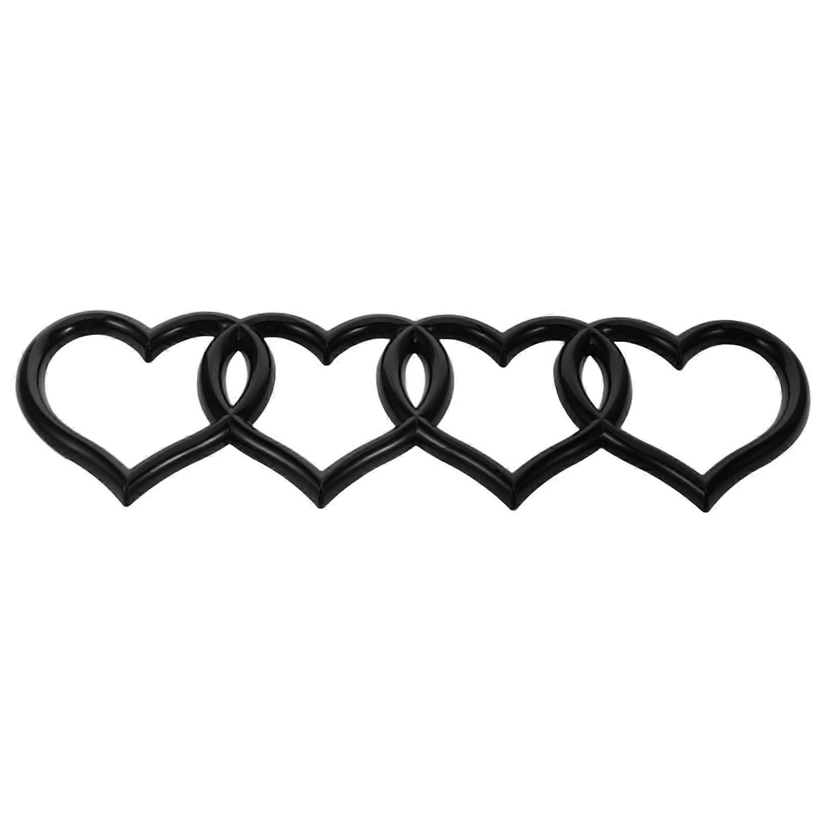 Heart Shape Car Badge Decal Glossy Black Durable Rear Decoration For Women Trucks Motorcycles Easy Installation