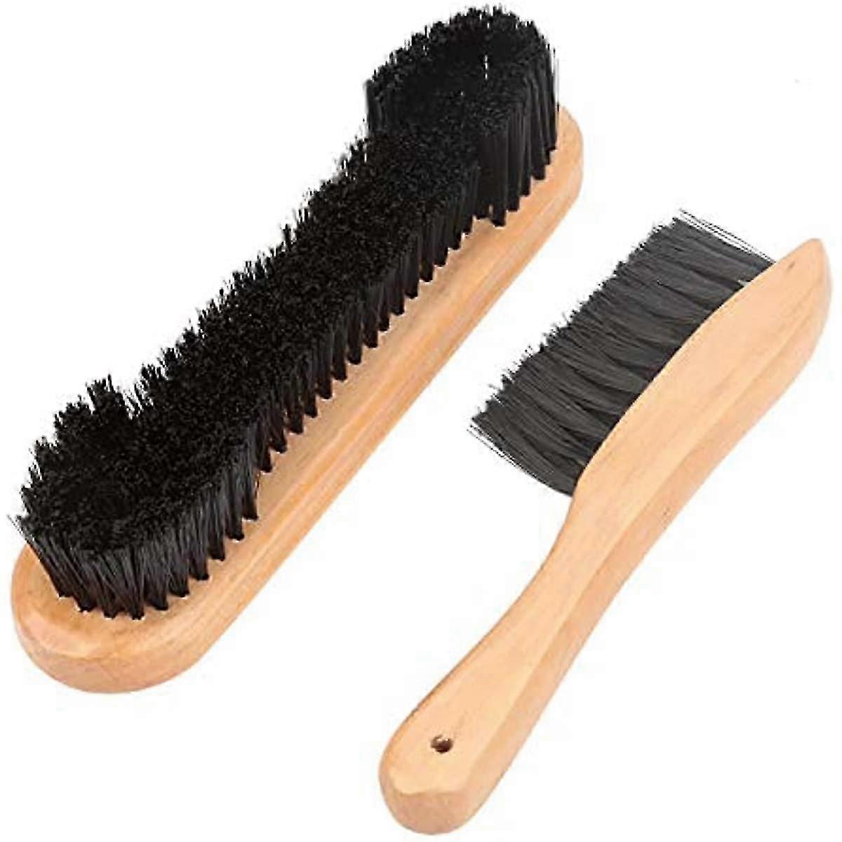 Demeras Pool Table Brush Cleaner Kit Billiard Table Brush Snooker Pool Table Brush With Cloth Brush Table Rail Brush Wooden Handle Cleaning Tool 2pcs