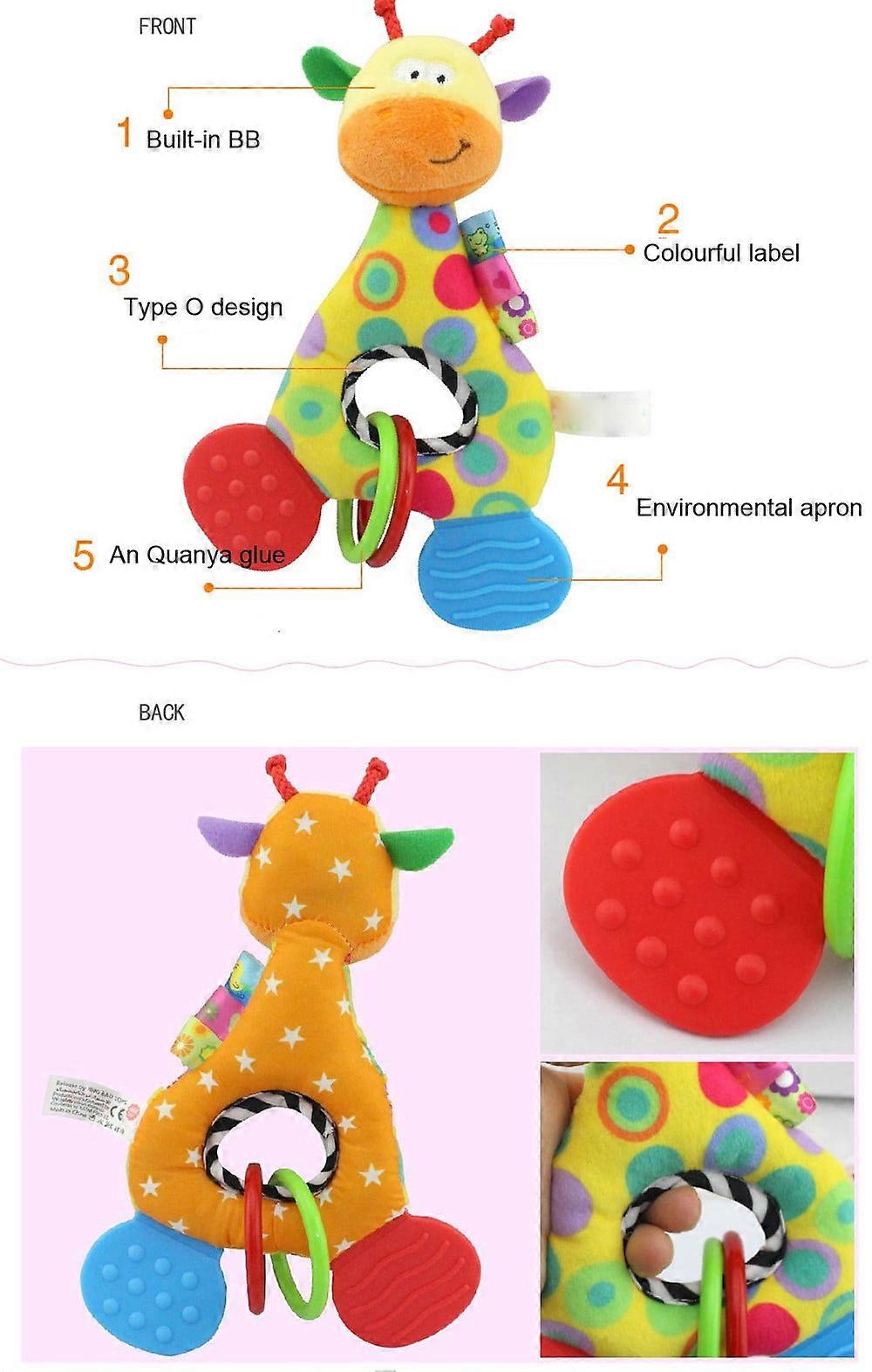 Baby Animal Soft Rattles Teether Hanging Bell Plush Bebe Toys