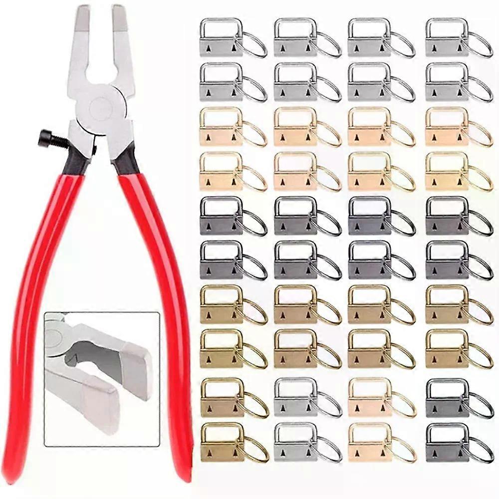25mm Key Fob Hardware Webbing Clip Keychain Split Ring Key Fob / Pliers for DIY Luggage Wristlet Clamp Lanyard Keychain