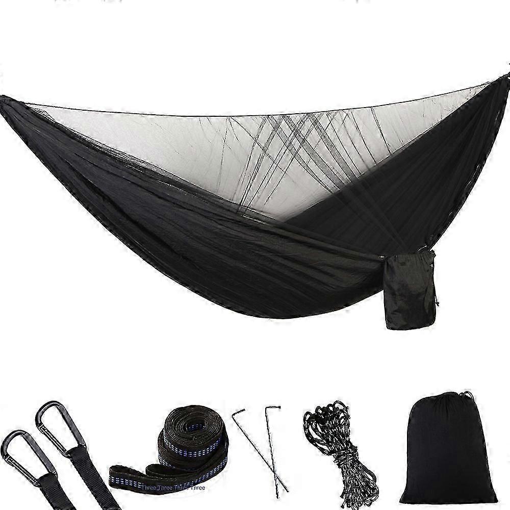 Single and Double Size Nylon Fabric Portable Travel Outdoor Camping Hanging Sleeping Hammock with Mosquito Net