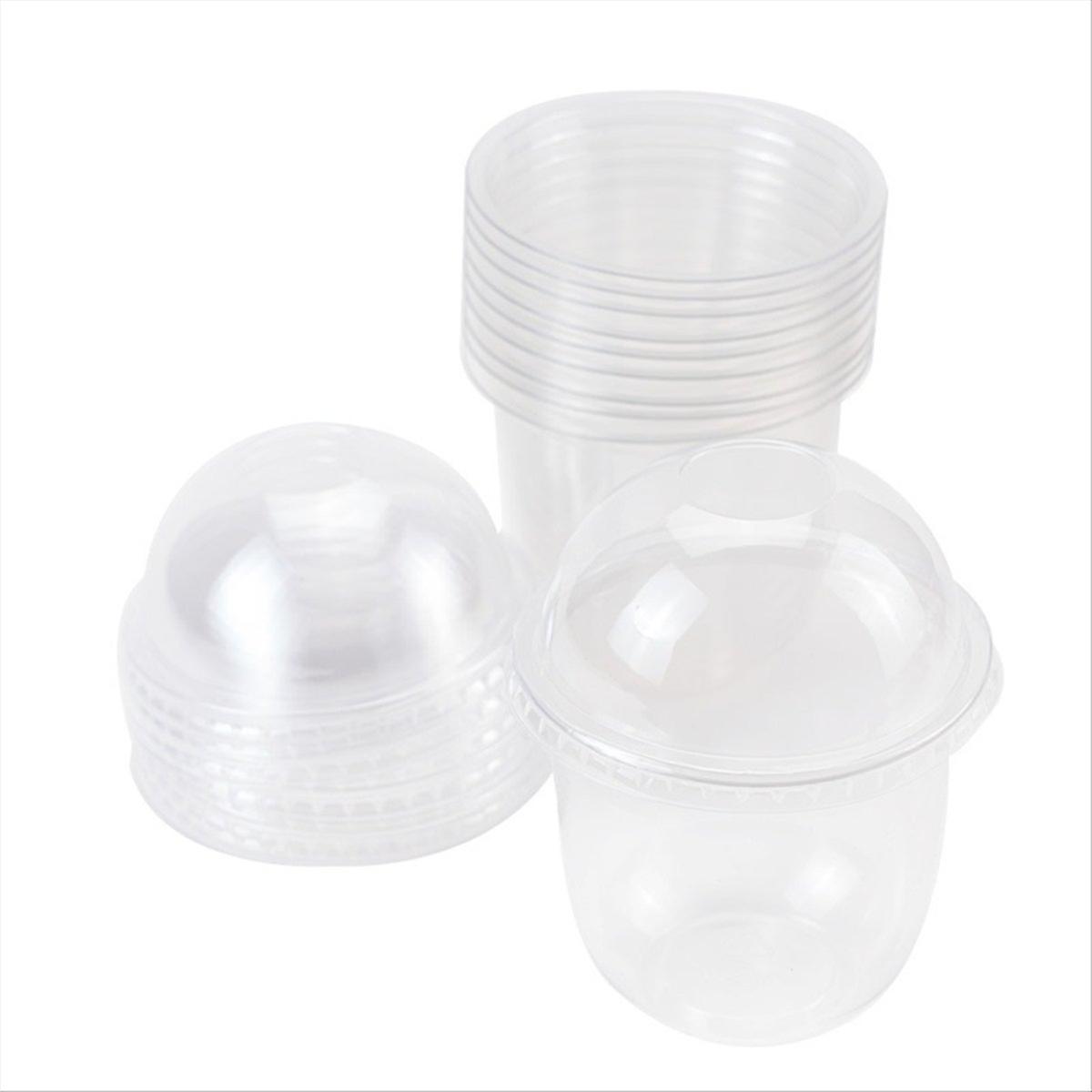 100PCS 360ML Dessert Cups with Lids Disposable Pudding Cups