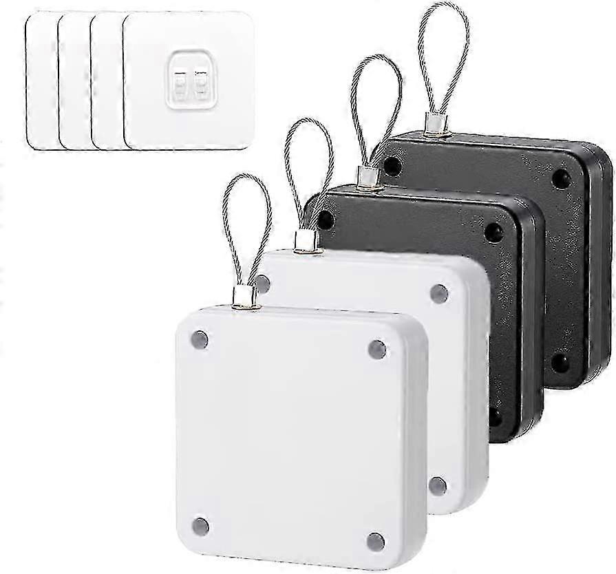 4pcs Automatic Door Closer with Drawstring, No Drilling Required for Sliding Doors - 1000g Pull Cor, Viewing Window Feature