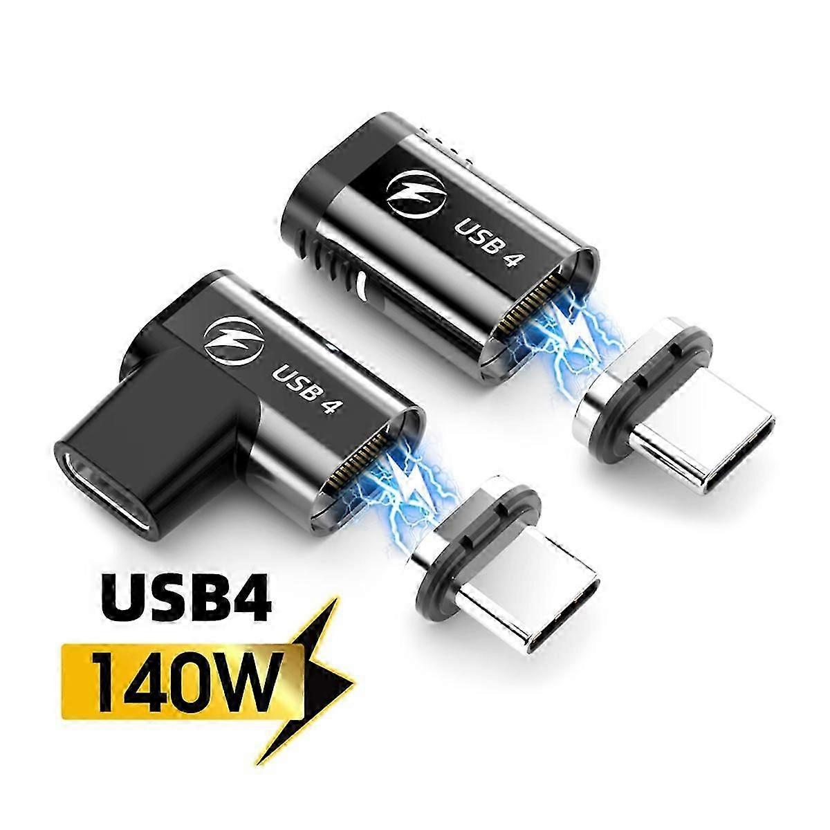 140W USB4.0 magnetisk adapter USB C til Type C 40Gbps hurtigopladningskonverterkabelstik 8K@60Hz USB Type C-adapter, B