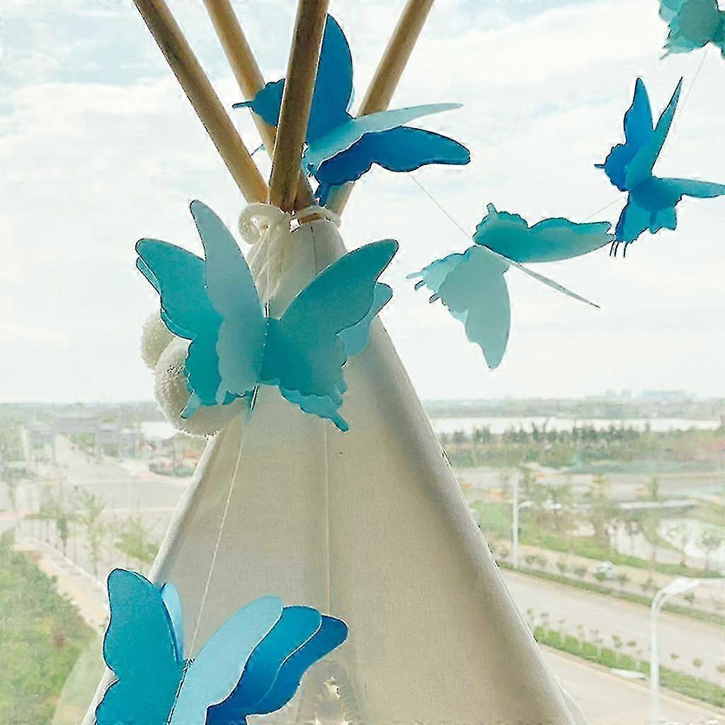 3D Paper Butterfly DIY Banner Hanging Decors Butterfly String Hanging Streamer-