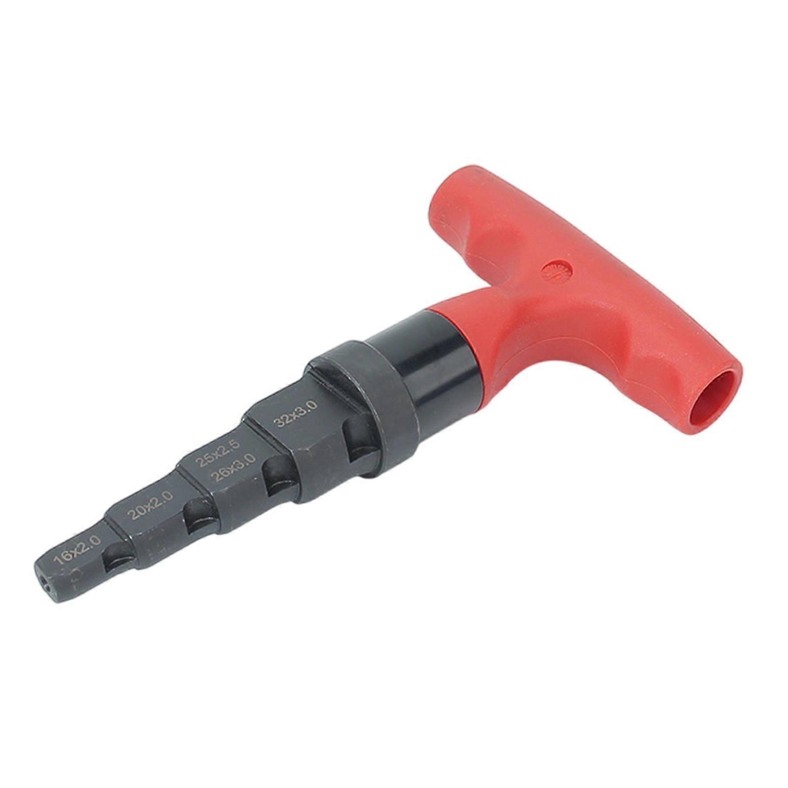 Quadruple Manual Chamfering Tool with Ergonomic Handle Multiple Size Mixture Steel for Pipe Rounding Multicolor