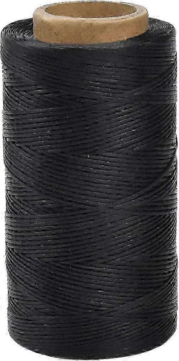 150D  Leather Sewing Thread, 1mm Waxed Crochet Thread (Black) - Quality Craftwork