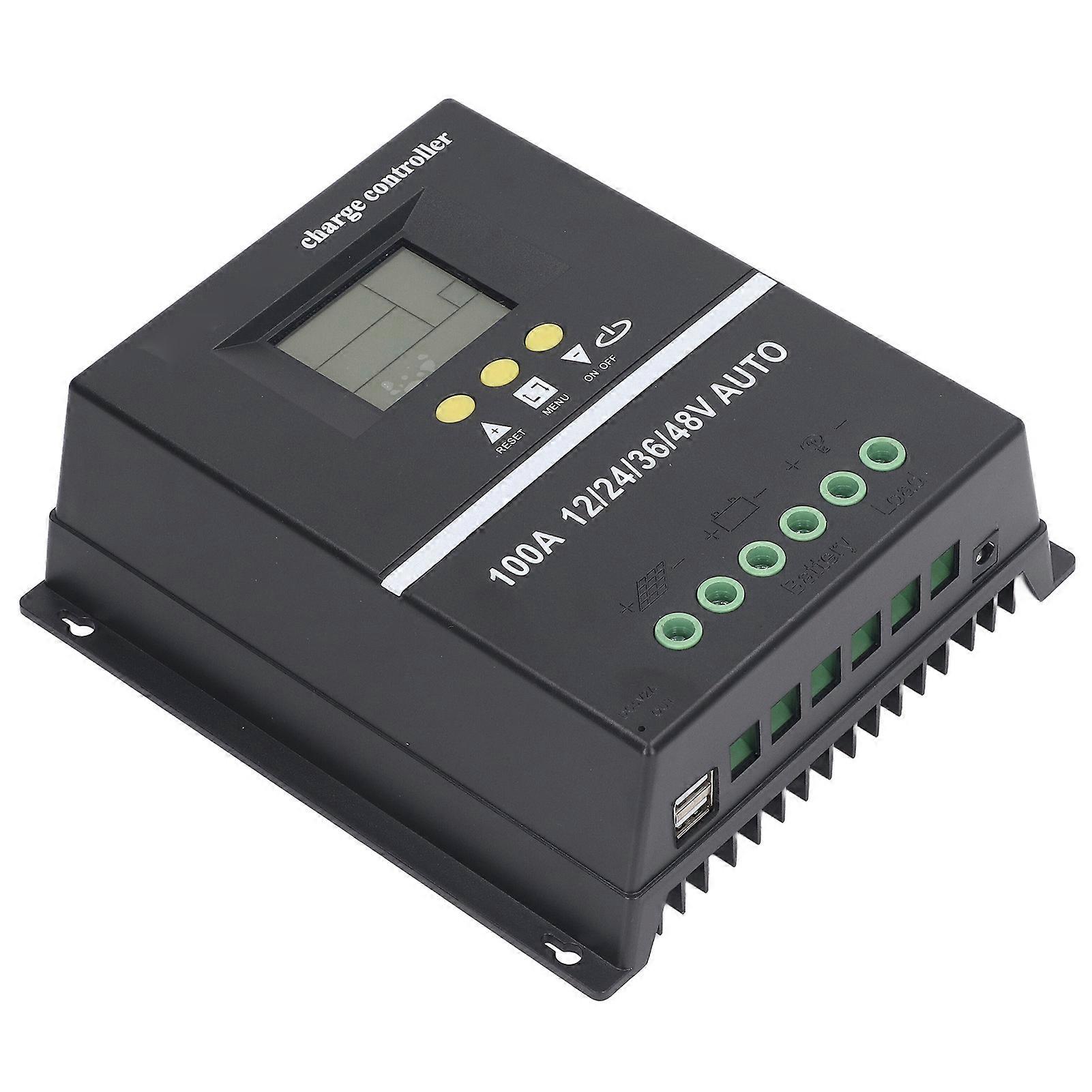 MPPT Solar Charge Controller Dual USB Port Backlit LCD Display Solar Panel Regulator 12V 24V 36V 48V Adaptive