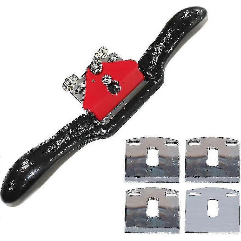 9.3''/235mm Adjustable Spokeshave With 4 Replacement Blades, Planer With Flat Base, Metal Blade Wood Working Hand Tools Perfect WM SZRH