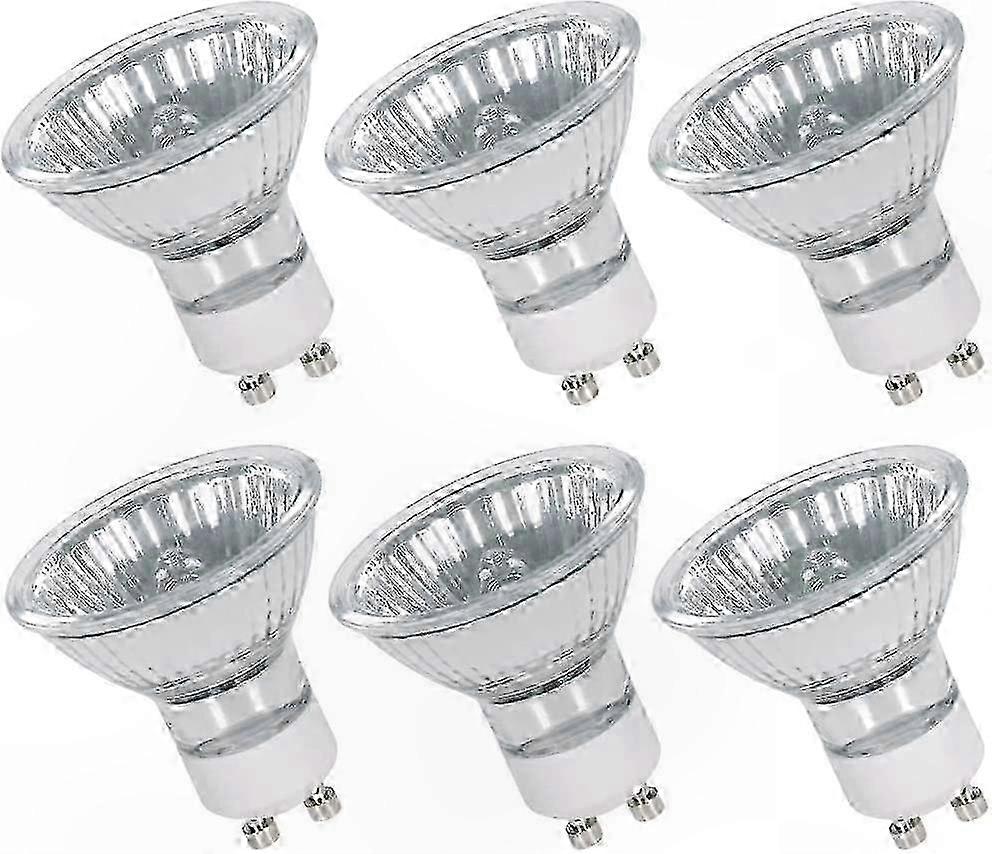 6-Pack GU10 Halogen Bulbs, 50W 230V, Warm White Dimmable Spotlights