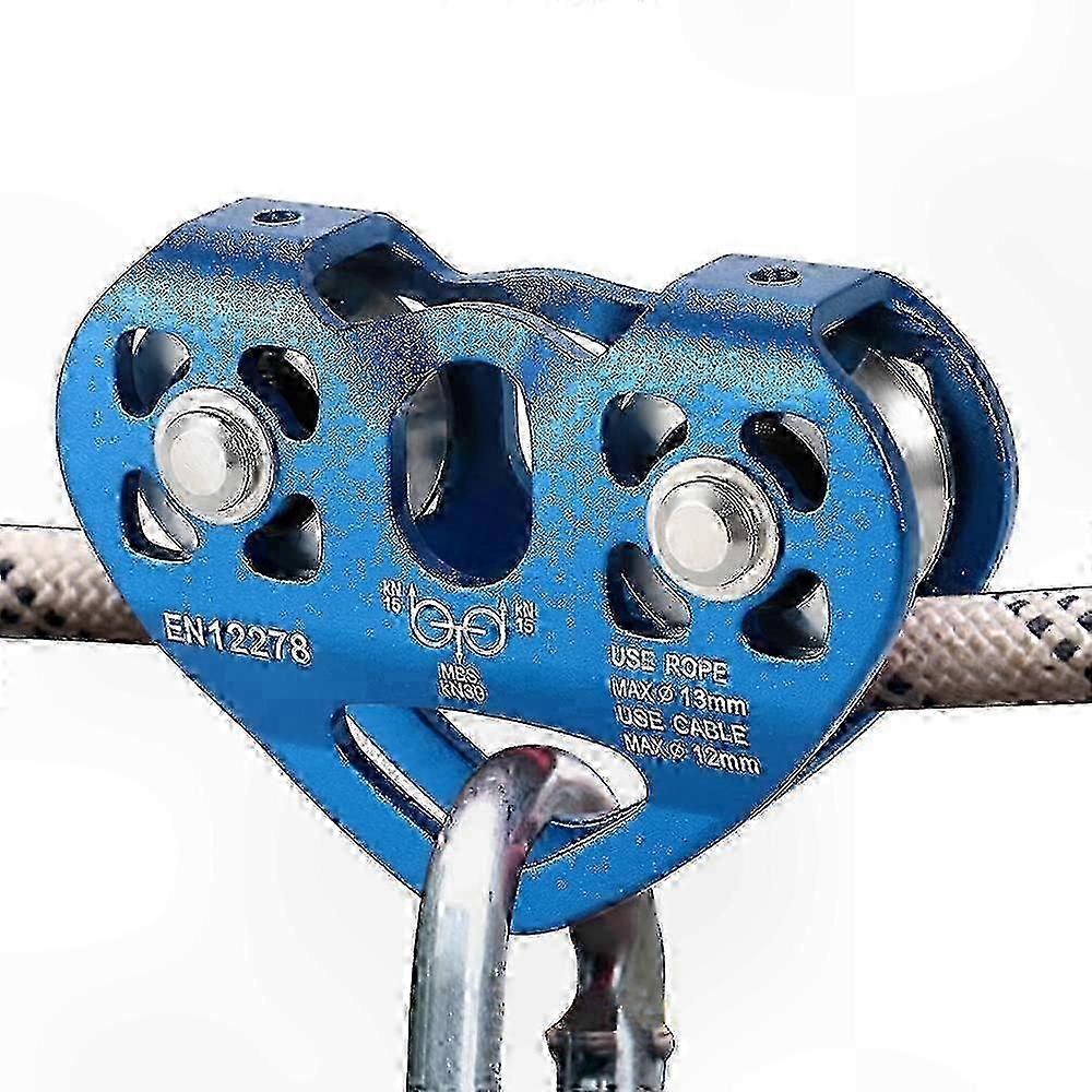 High-Strength Dual Pulley Assembly for Zip Line Cables, 30KN Load Capacity, Compatible with 1/4 to 1/2 Inch Ropes SZRH