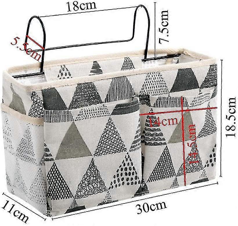 Waterproof Bedside Organizer 2pcs Handy Hanging Storage Bag With 3 Pockets Large