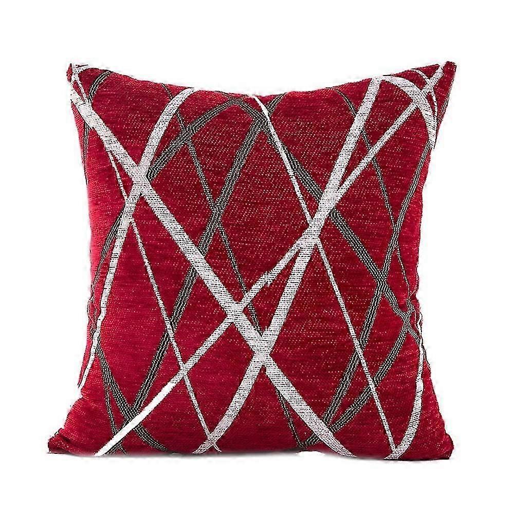 Stylish Polyester Cushion Cover Red Sofa Throw Pillow Case Decor