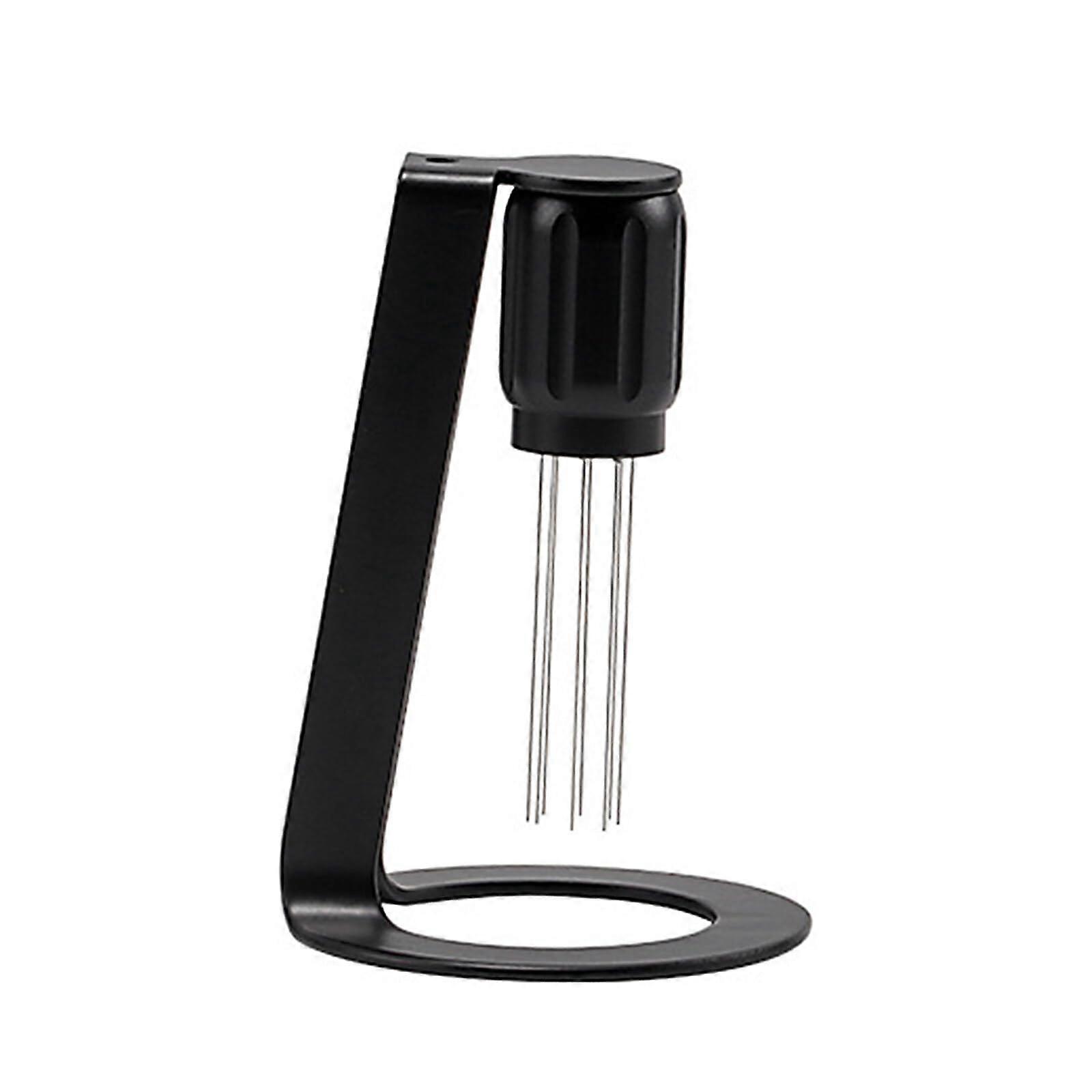 Espresso Distribution Tool 0.4mm Magnetic Coffee Distributor Stirrer With Stand Black