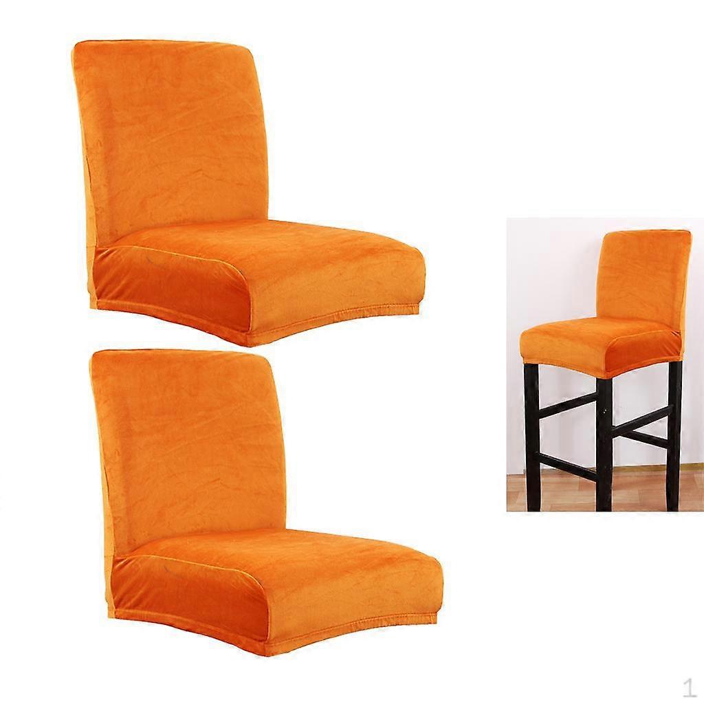 2 Short - Black Backrest Cover Bar Stool