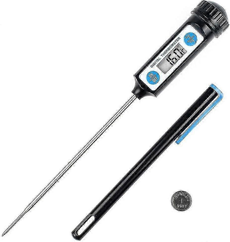 Cooking Thermometer, Kitchen Thermometer Digital Thermometer with Long Probe and LCD Display - Black 2025