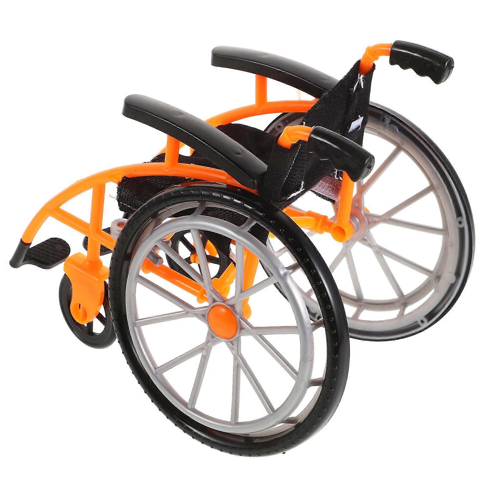 Dolls Wheelchair Foldable Model with Crutches for Pretend Play