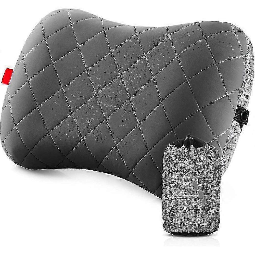 وسادة سفر للتخييم قابلة للنفخ مع غطاء وسادة قابل للإزالة ، وسادة مريحة ، وسادة رقبة مريحة للسفر / في الهواء الطلق ، وقابل للنفخ