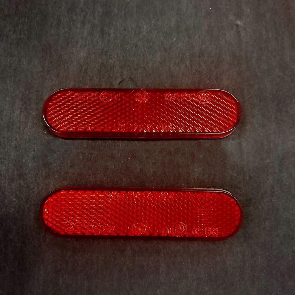 2PCS Red Oval Reflective Sheet with E-mark Certification for European Market
