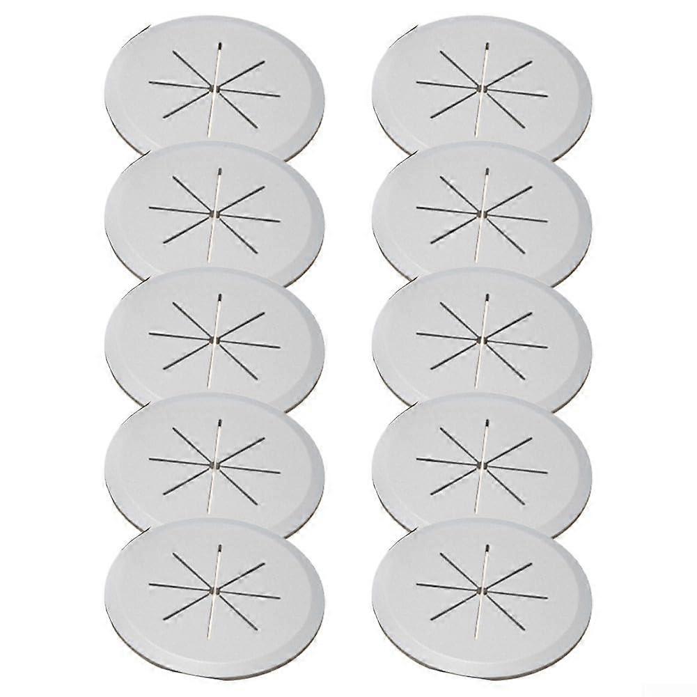 Desk Wire Hole Covers 10 Pack, Light Grey, Table And Computer Desk Cable Hole Covers, Decorative Cable Management