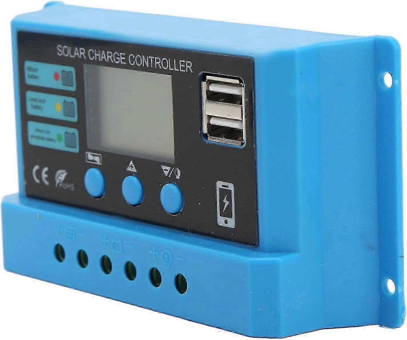 Solar Panel Controller, Photovoltaic Controller Less Interference LCD Display High Efficiency Circui