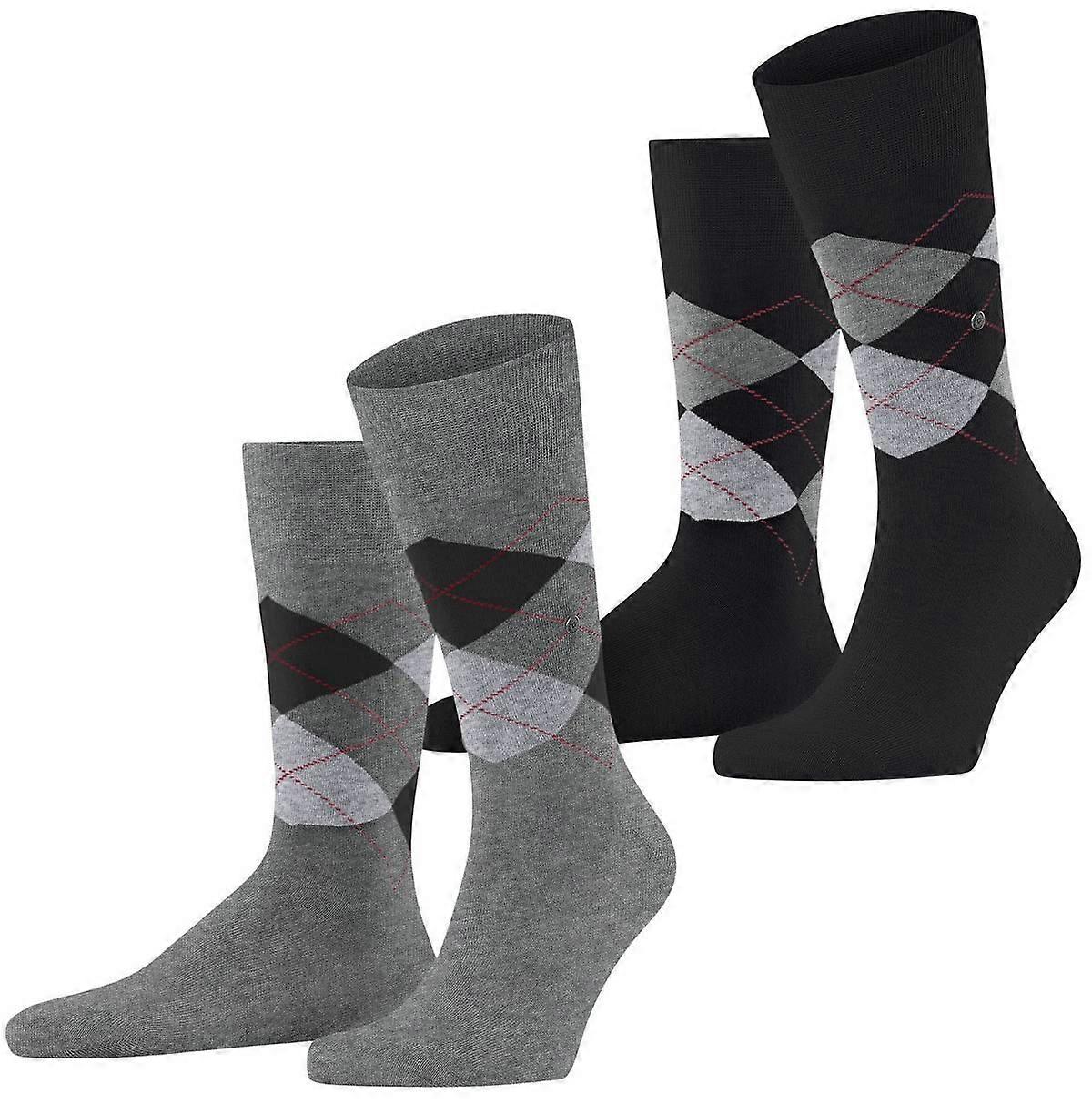 Burlington Everyday Argyle 2 Pack Socks - Light Grey mel
