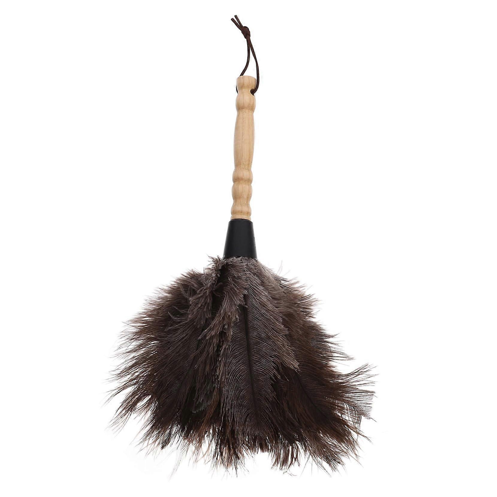 Feather Duster with Wooden Long Handle for Gentle Home and Car Cleaning, Durable and Reusable