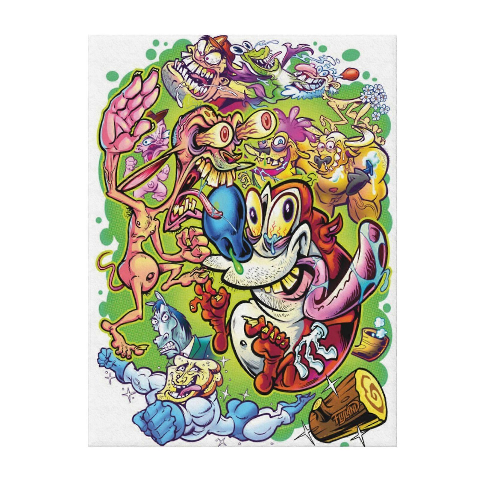 The Ren And Stimpy Show Soft And Comfortable Throw Blanket Plush Lightweight Warm Plush Flannel Blanket And Throws For Couch Sofa Bed 40"X30"