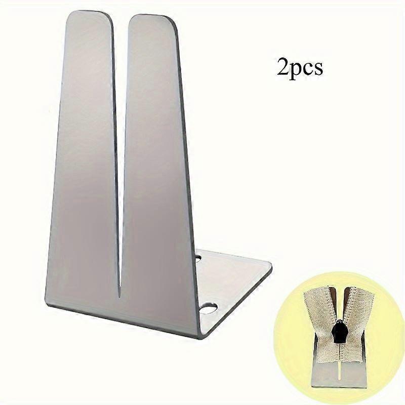 2pcs Steel Zipper Clamp Tool with Easy-to-insert Slider Guide for Zipper Repair and Installation, in Silvery Gray Color.