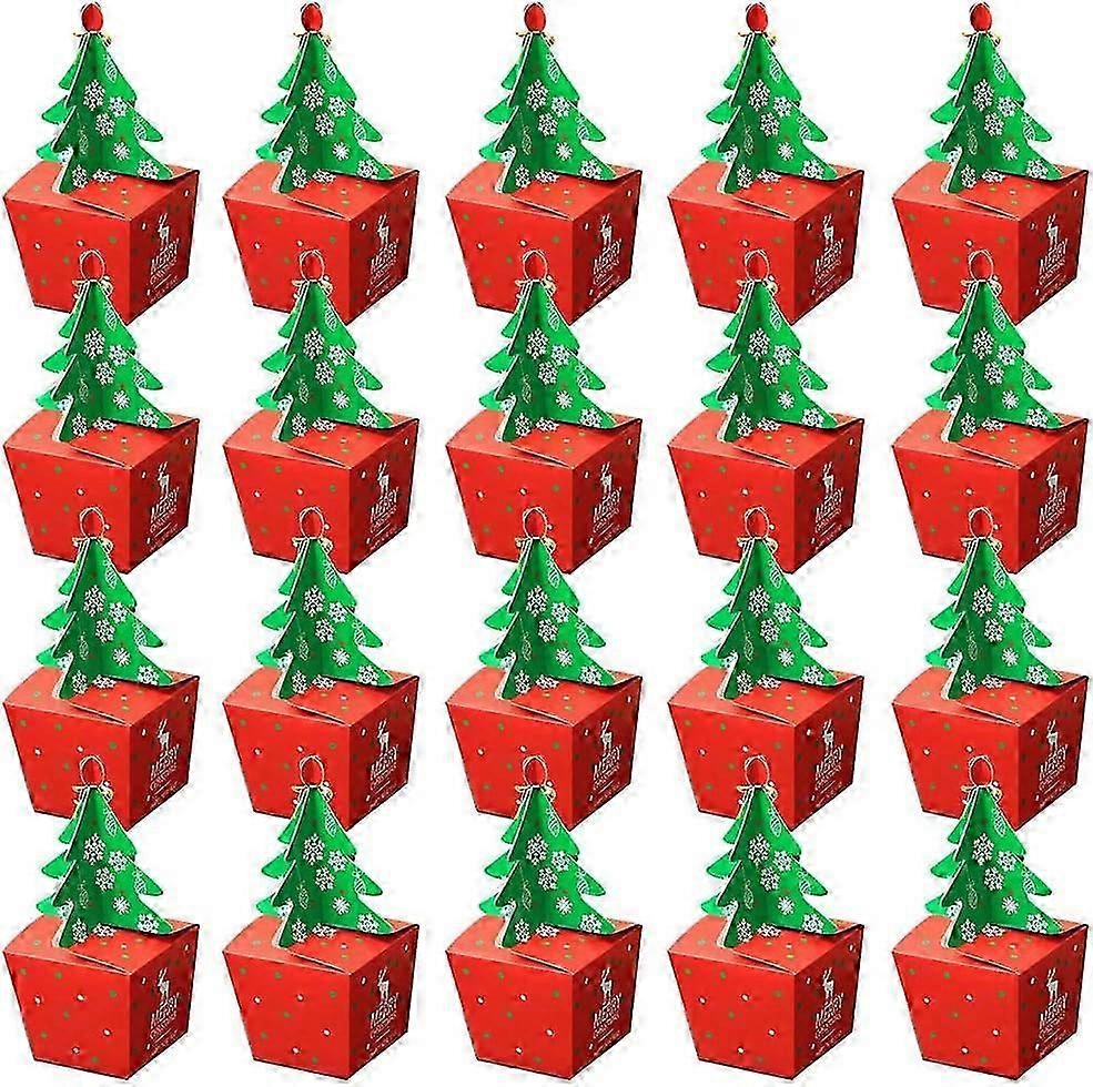 Christmas present boxes set of 20 with cartoon apple design for candy and gift wrapping
