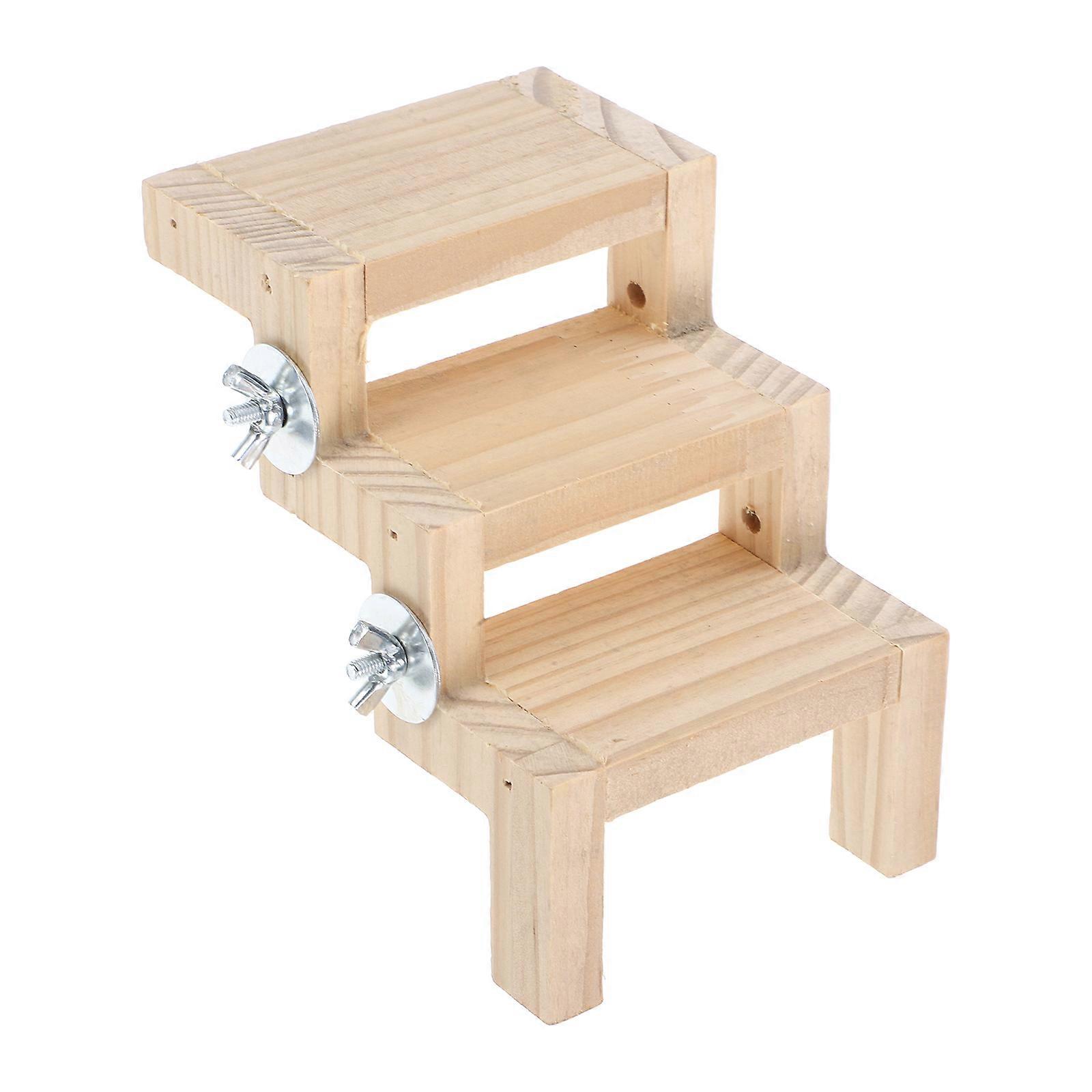 Bird Cage Ladder Toy for Climbing with Multi-Functional Wooden Z Shape