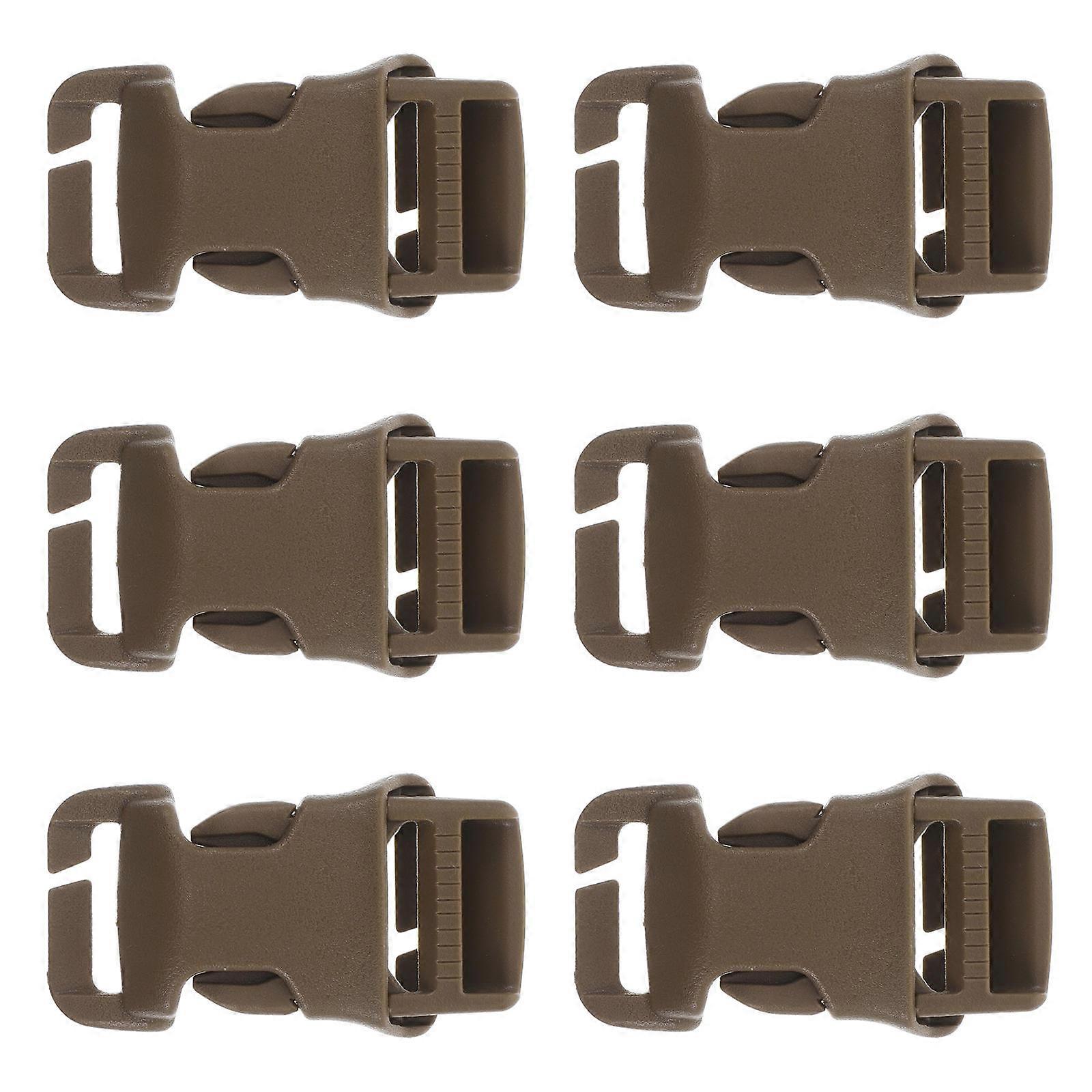 Plastic Backpack Buckles for Daily Use 6pcs Versatile Khaki Multi-function Supplies Lightweight