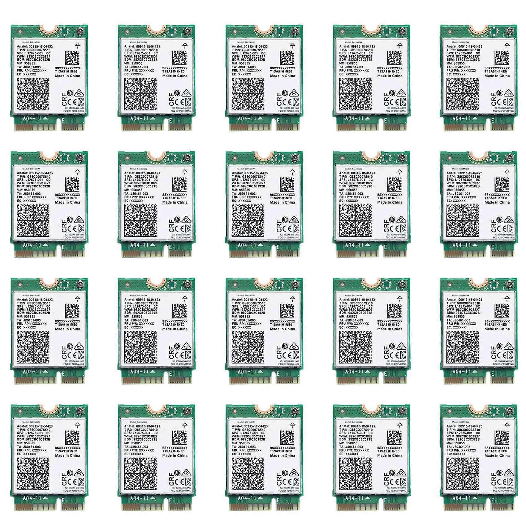 20X for Intel 9461NGW WiFi Card AC 9461 2.4G/5G Dual Band 802.11AC M2 Key E CNVI Bluetooth 5.0 Wireless Adapter