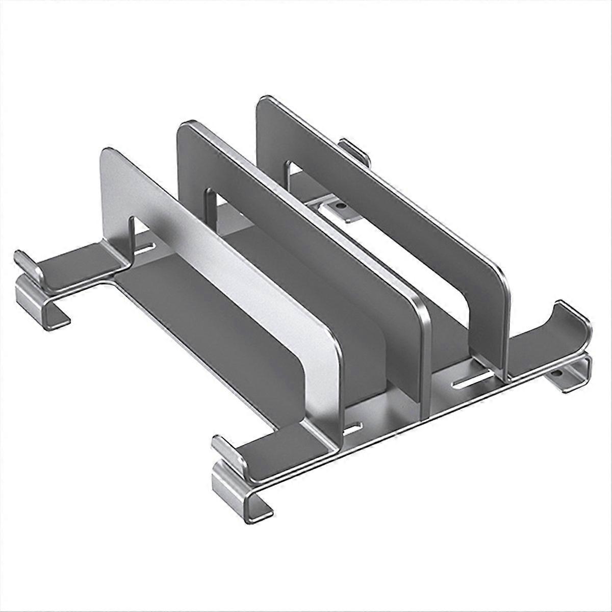 Laptop Stand Holder Adjustable Vertical Desktop Notebook Dock Silver